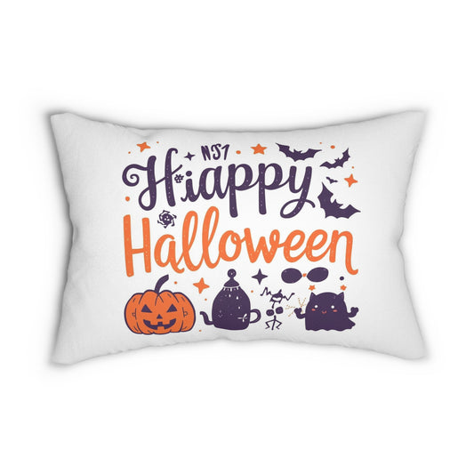 Halloween Spun Polyester Lumbar Pillow, Fun Pumpkin Decor, Seasonal Home Accent, Comfortable Couch Pillow, Perfect for Fall Celebrations