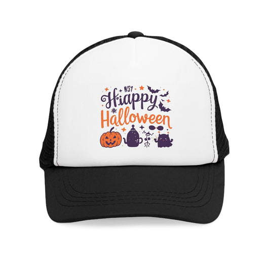 Halloween Mesh Cap, Trucker Hat, Spooky Costume Accessory, Fall Festival Gear, October Celebration Hat
